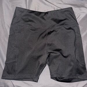 Black athletic shorts with pockets